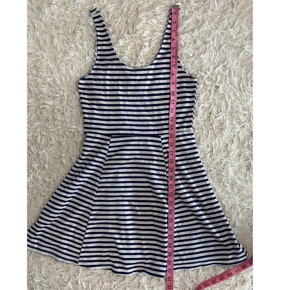 Divided by H&M Women's Size 8 Navy & White Striped Skater Tank Dress #0367 - Picture 9 of 11